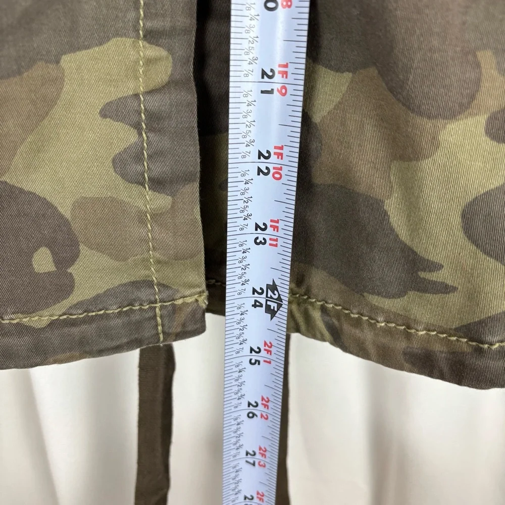 Marrakech Green and Brown Camo Utility Jacket with Cinched Waist/Hip 4 Pocket - Picture 12 of 16